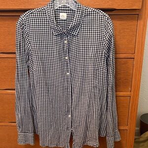 J. Crew Women’s Black and White Gingham Shirt